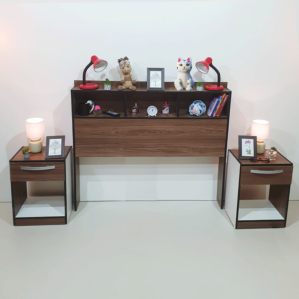 Cabecera Multi-Estantes para Sommier 140x190 + Dos Mesitas "SuperPromo" - Imagen 2