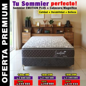 SOMMIER EMOTION PLUS + CABECERA MAGNIFICA (3 tamaños)