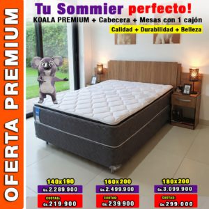 KOALA PREMIUM + CABECERA PARIS + 2 MESITAS ( 3 tamaños)